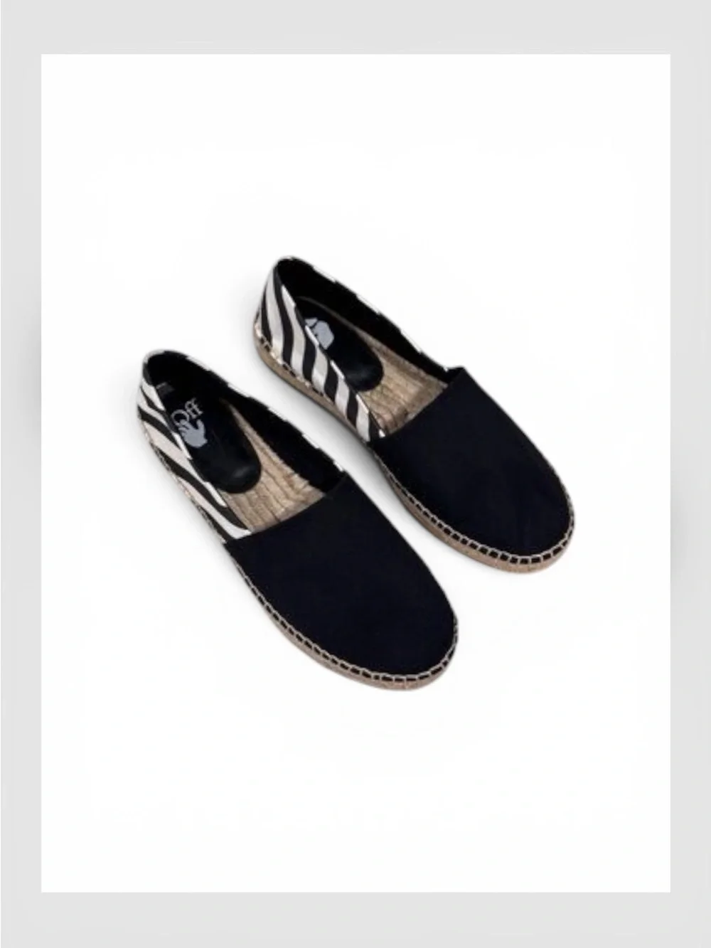 OFF-WHITE Black & White Striped Espadrille Women’s Size 37 New Never Worn No Box